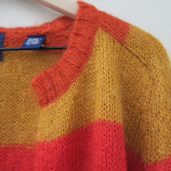 Vintage GAP Women's Multicolor Striped Sweater Rainbow Open Front Mohair Blend - Picture 6 of 11